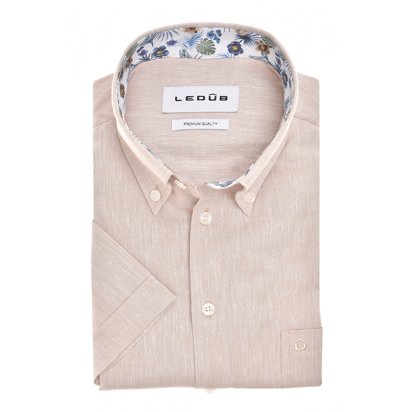 Ledub Heren Overhemd 0702061 Midden blauw