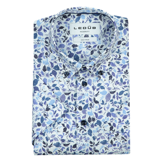 Ledub Heren Overhemd 0702075 Midden blauw