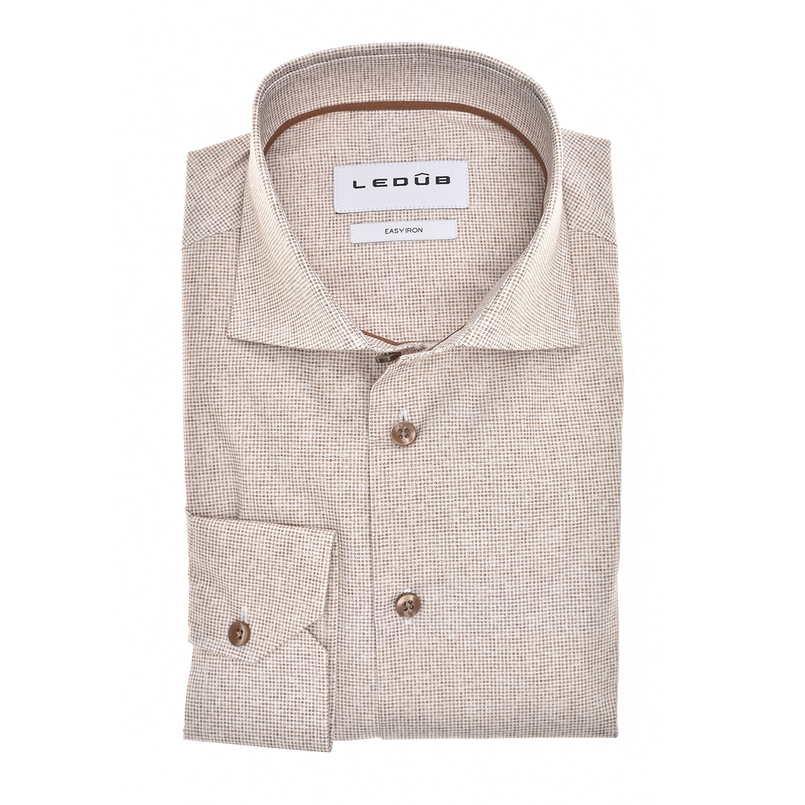 Ledub Heren Overhemd 143094 Midden bruin