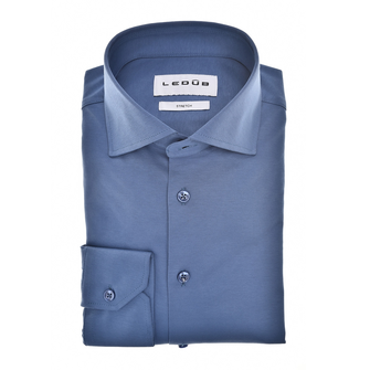 Ledub Heren Overhemd 143116 Blauw mele