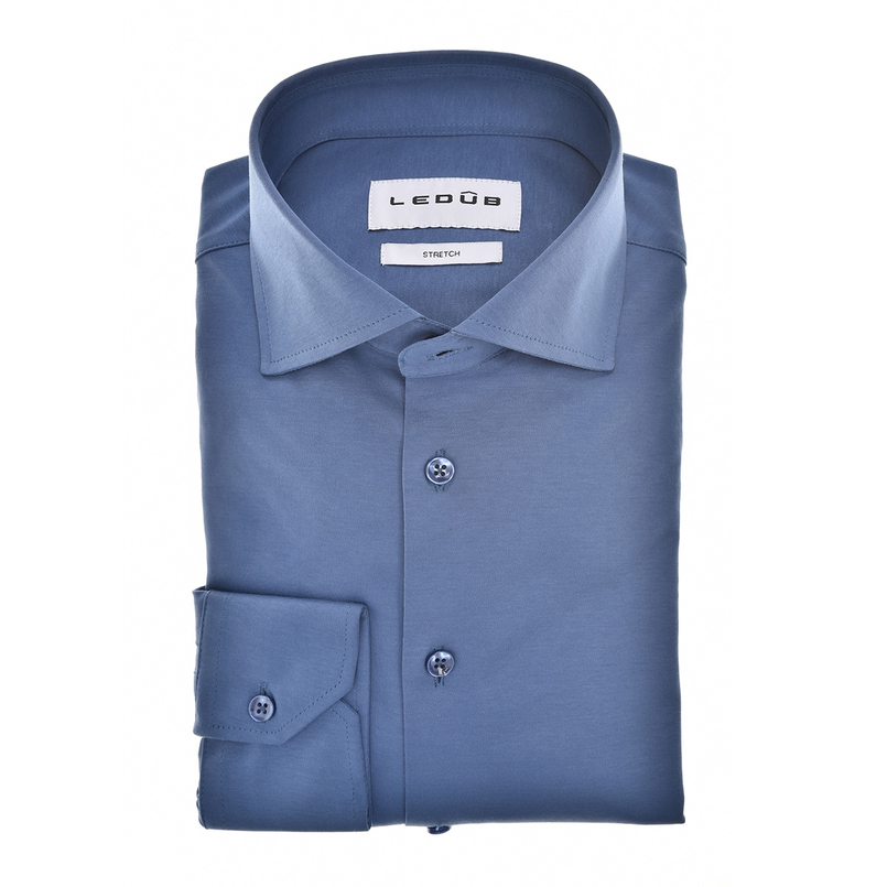 Ledub Heren Overhemd 143116 Blauw mele