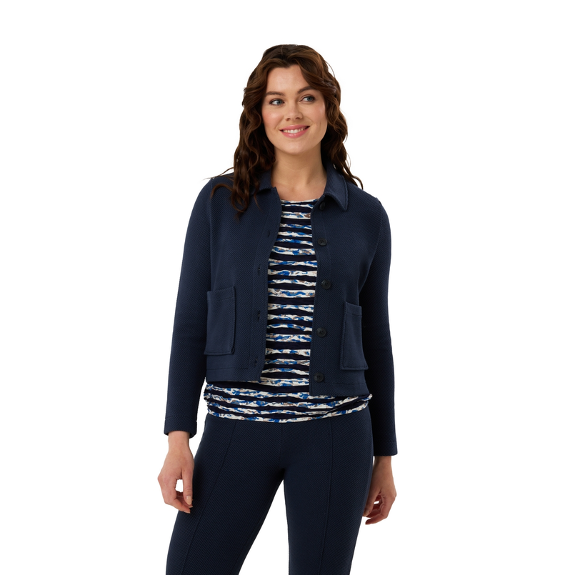 Les Copines Dames Blazer 25023jasjewafelstruc Navy