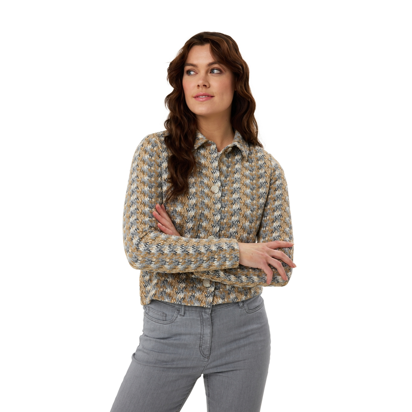 Les Copines Dames Blazer 25059jacquardjacket Camel