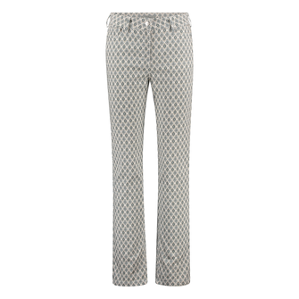 Les Copines Dames Broek Gretha#geo Ruit Middengrijs