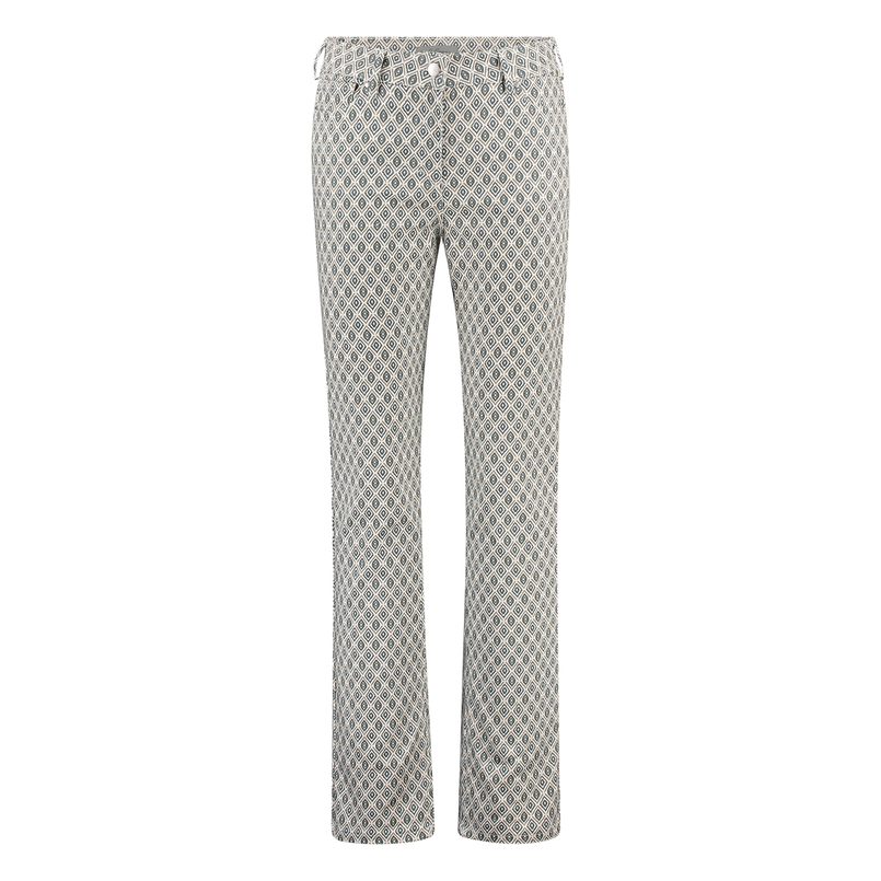 Les Copines Dames Broek Gretha#geo Ruit Middengrijs