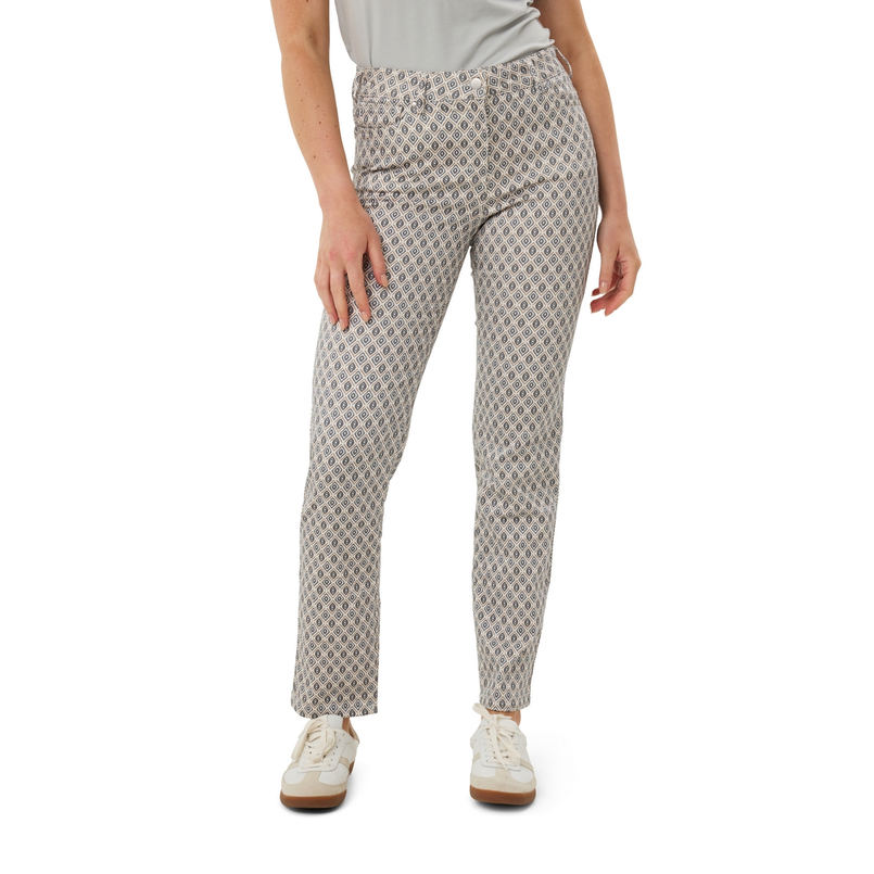 Les Copines Dames Broek Gretha#geo Ruit Middengrijs