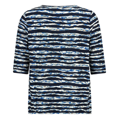 Les Copines Dames Top 25037topstripeeffect Bleu