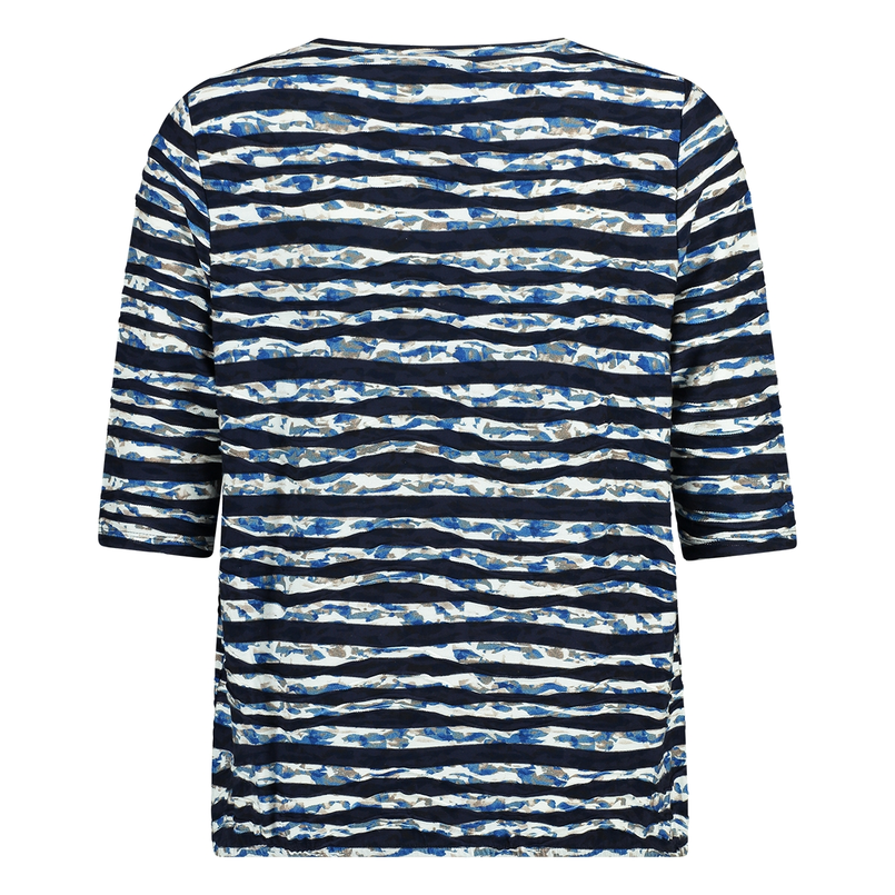 Les Copines Dames Top 25037topstripeeffect Bleu