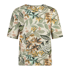 Les Copines Dames Top 25062 Cotton Flame Khakigroen