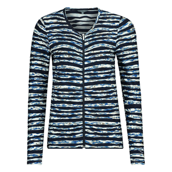 Les Copines Dames Vest 25030cardiganstripe Bleu