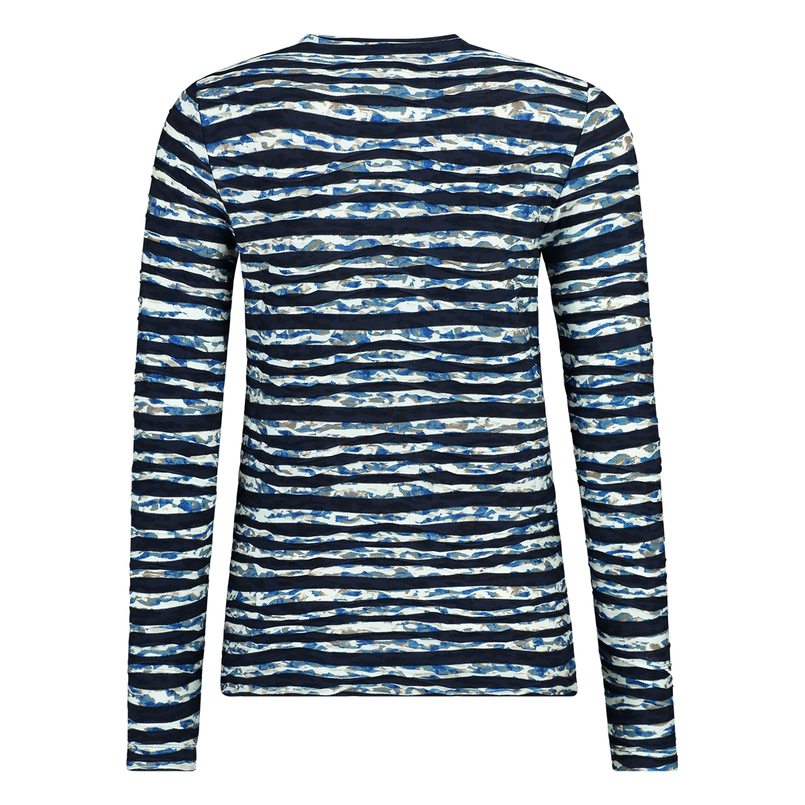 Les Copines Dames Vest 25030cardiganstripe Bleu