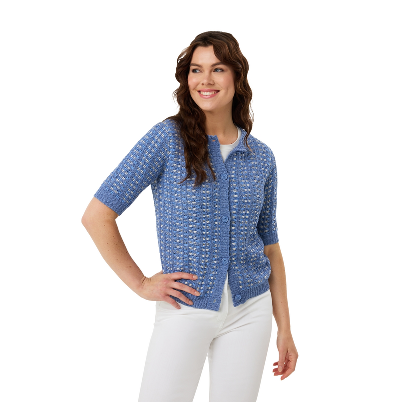 Les Copines Dames Vest 25123 Blauw dessin