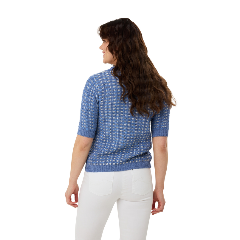 Les Copines Dames Vest 25123 Blauw dessin