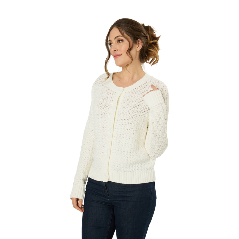 Les Copines Dames Vest Slk360-8751vestfancy Wit