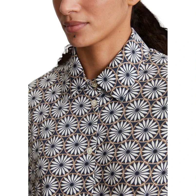 Marc O'Polo Dames Blouse 504206751197 Blauw dessin