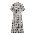 Marc O'Polo Dames Jurk 504120821189 Blauw dessin