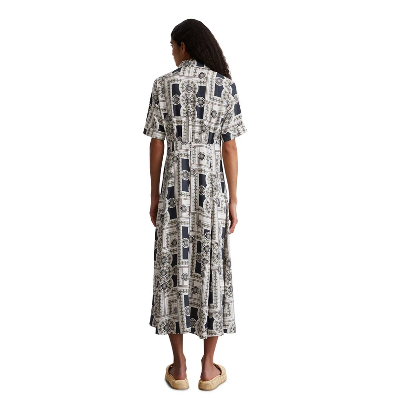 Marc O'Polo Dames Jurk 504120821189 Blauw dessin