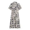 Marc O'Polo Dames Jurk 504120821189 Blauw dessin