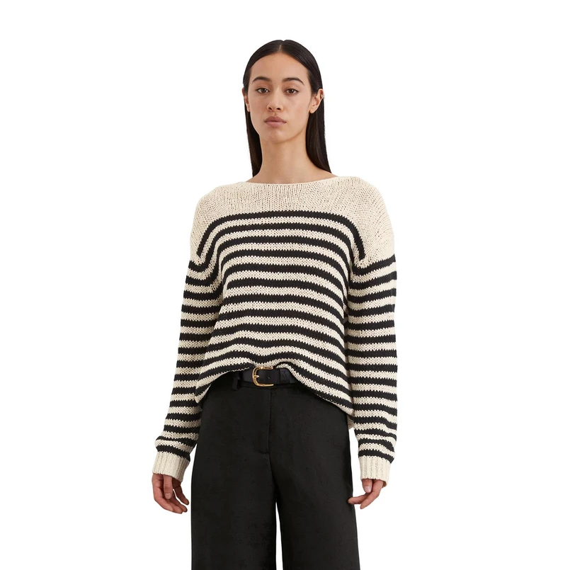 Marc O'Polo Dames Trui 503513660117 Blauw dessin