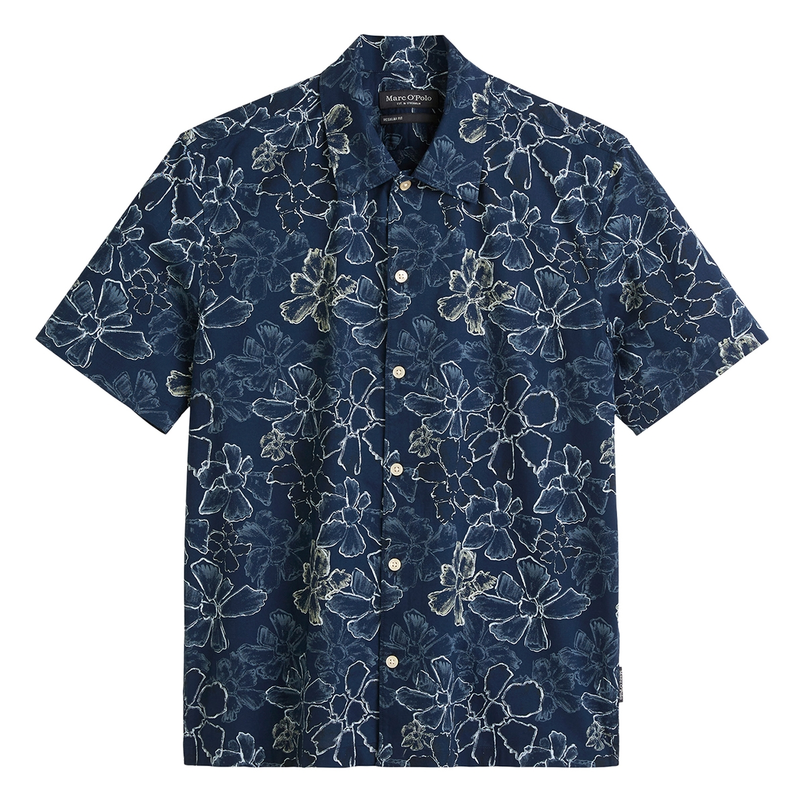 Marc O'Polo Heren Overhemd 523735441040 Blauw dessin
