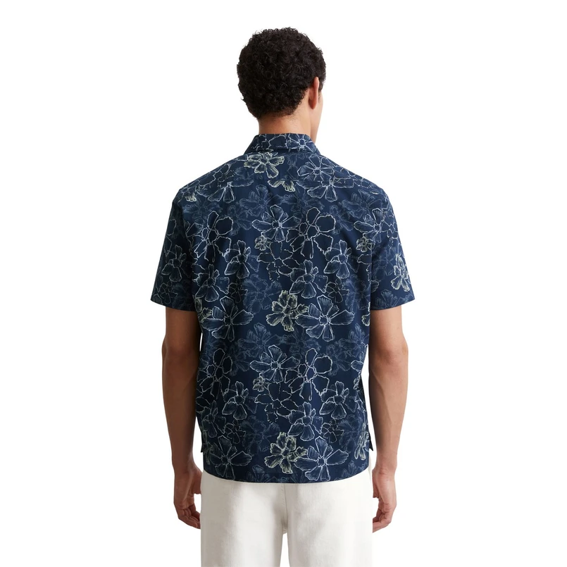 Marc O'Polo Heren Overhemd 523735441040 Blauw dessin