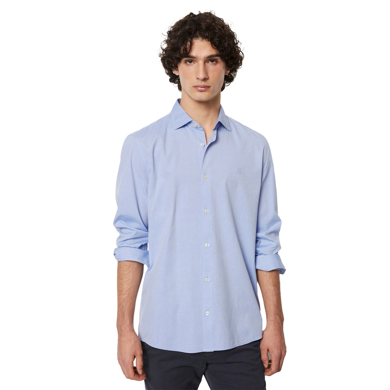 Marc O'Polo Heren Overhemd B21750442256 Blauw dessin