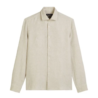 Marc O'Polo Heren Overhemd M23744742460 Bruin dessin