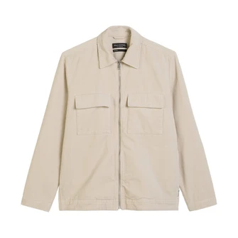 Marc O'Polo Heren Overshirt M29009674058 Lichtgrijs