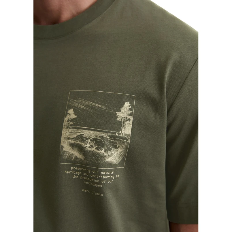Marc O'Polo Heren T-shirt 528201251186 Khakigroen