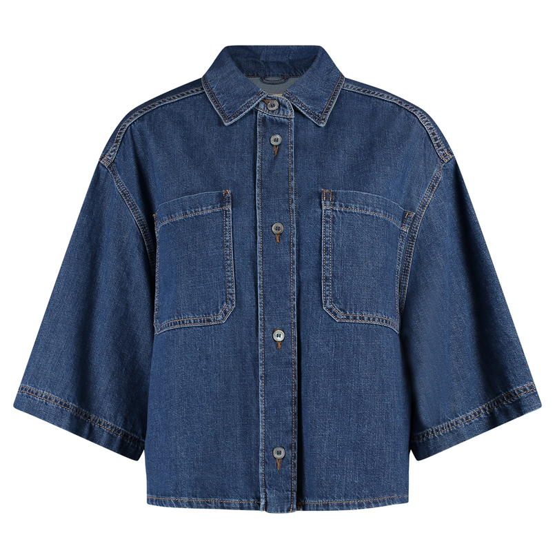 Max Mara Weekend Dames Blouse 2525116081600 Mid blue denim