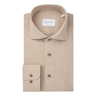 Michaelis Heren Overhemd Pmwh10019c Beige