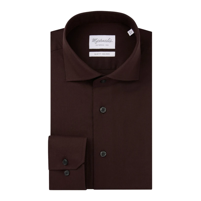 Michaelis Heren Overhemd Pmwh30011i Bordeaux