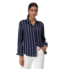 Monari Dames Blouse 409358 Blauw dessin
