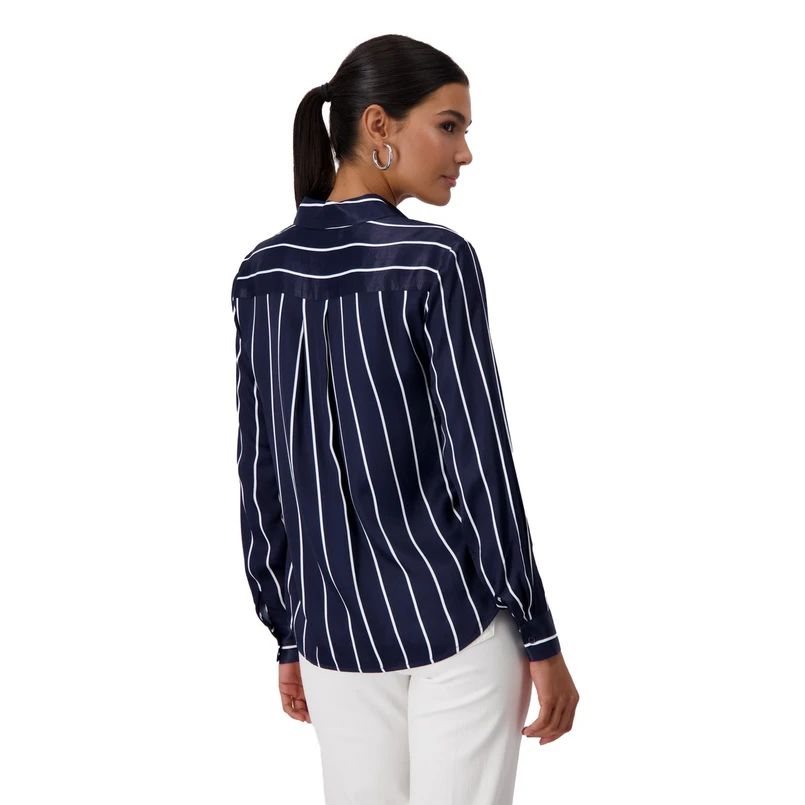Monari Dames Blouse 409358 Blauw dessin