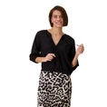 Monari Dames Blouse 409672 Zwart dessin