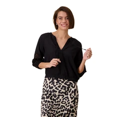 Monari Dames Blouse 409672 Zwart dessin