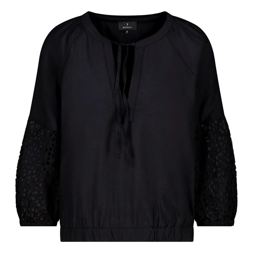 Monari Dames Blouse 409672 Zwart dessin