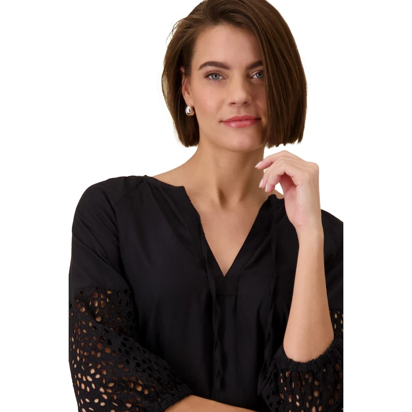 Monari Dames Blouse 409672 Zwart dessin