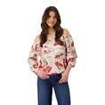 Monari Dames Blouse 409694 Rood dessin