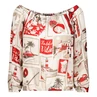 Monari Dames Blouse 409694 Rood dessin