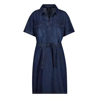 Monari Dames Jurk 410057 Dark blue denim