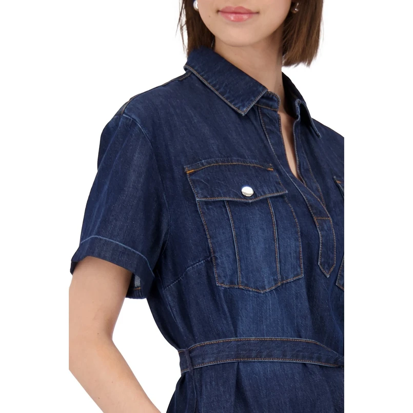 Monari Dames Jurk 410057 Dark blue denim