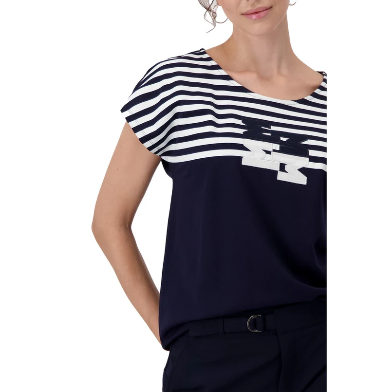Monari Dames Top 409073 Midden blauw