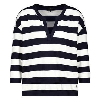 Monari Dames Top 409337 Blauw dessin