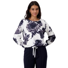 Monari Dames Top 409361 Blauw dessin