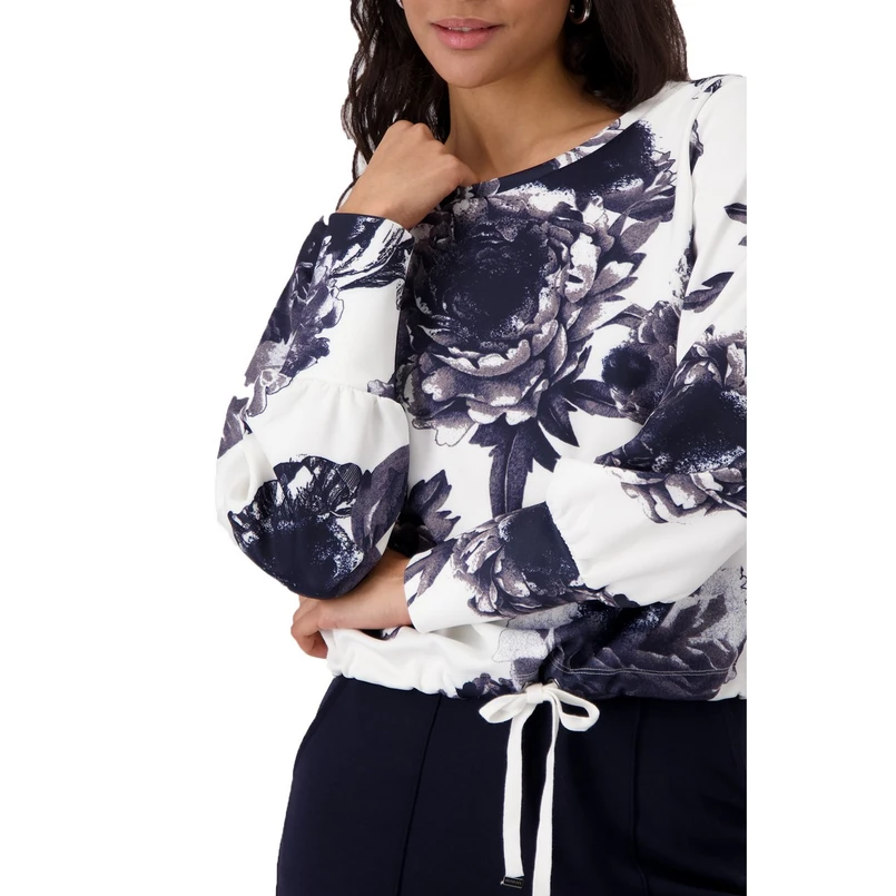 Monari Dames Top 409361 Blauw dessin