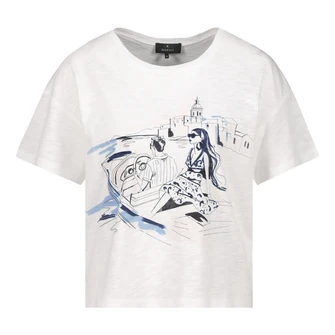 Monari Dames Top 409686 Blauw dessin