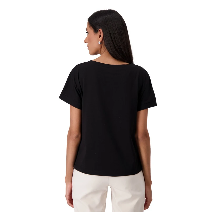 Monari Dames Top 409702 Zwart dessin