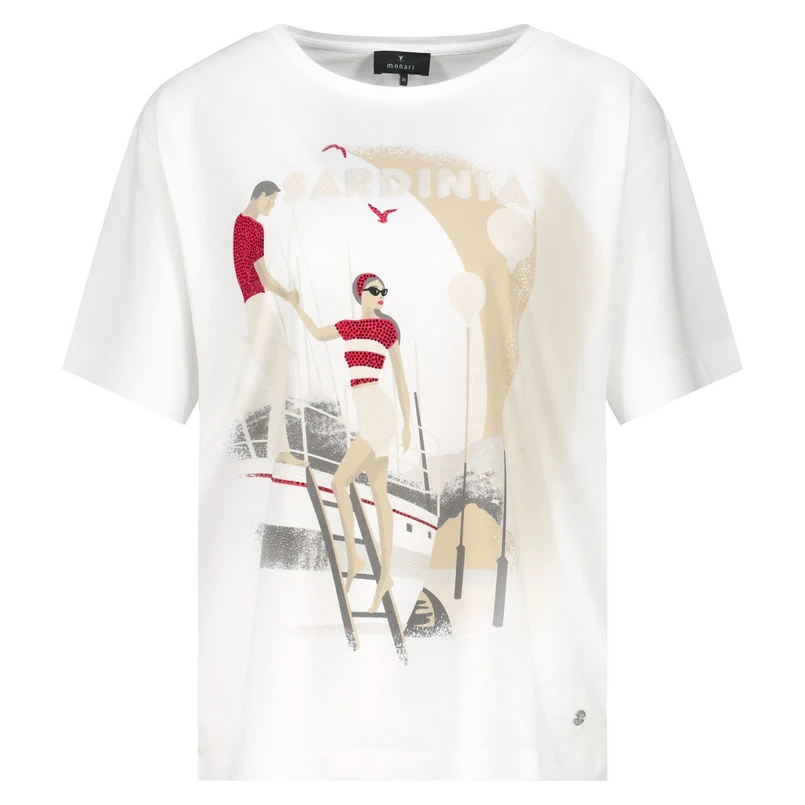 Monari Dames Top 409727 Ecru