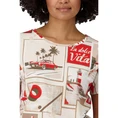 Monari Dames Top 409742 Rood dessin